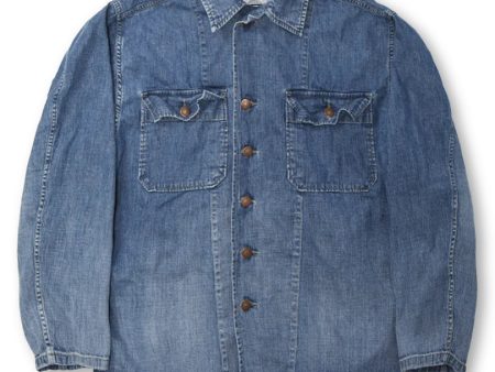 Fullcount Washed Denim Utility Shirt For Cheap