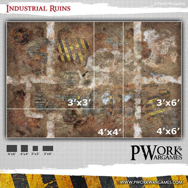 PWORK Wargames - Industrial Ruins - Wargames Terrain Mat For Sale