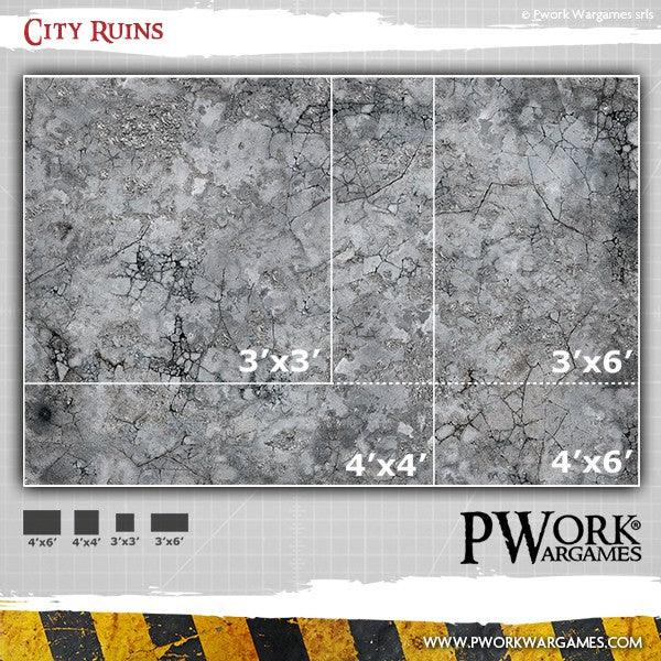 PWORK Wargames - City Ruins - Wargames Terrain Mat Online Hot Sale