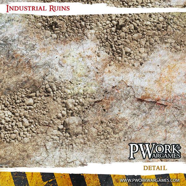 PWORK Wargames - Industrial Ruins - Wargames Terrain Mat For Sale