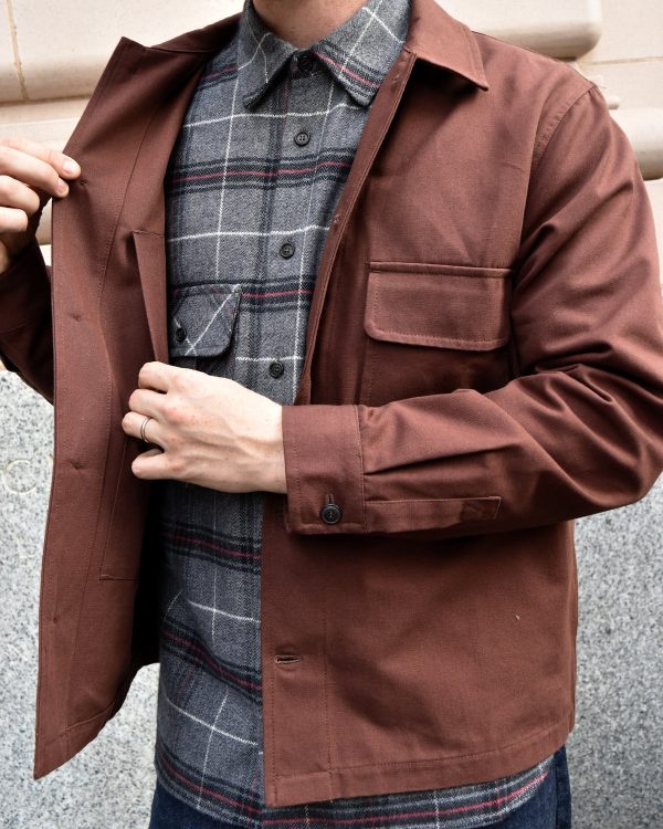 Miles Leon Brown Canvas Work Jacket Online Hot Sale