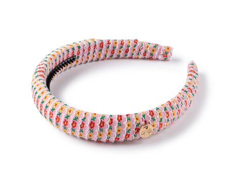 Halo Luxe Ava Scalloped Headband - Floral Pink Multi on Sale