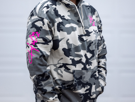 **New** Remember Hoodie-Snow Camo Neon Pink Online