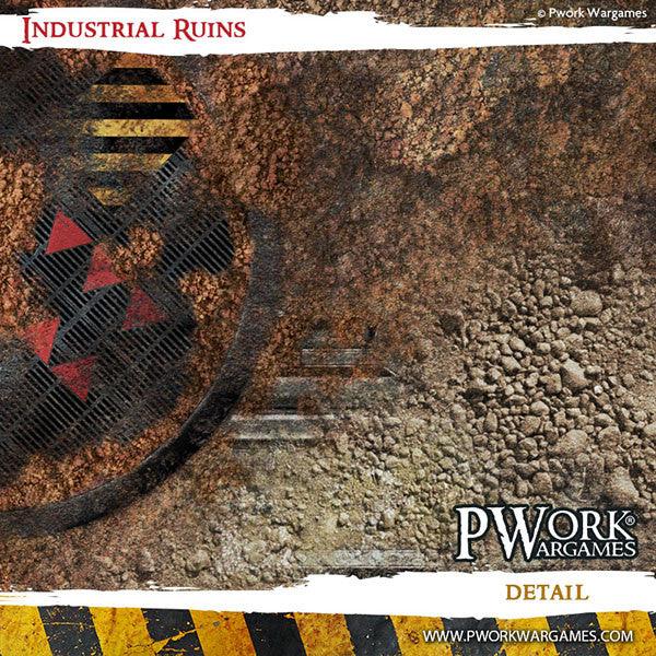 PWORK Wargames - Industrial Ruins - Wargames Terrain Mat For Sale