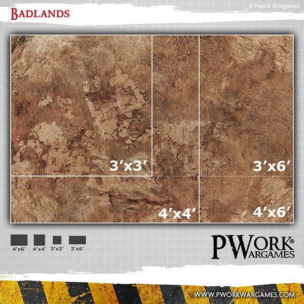 PWORK Wargames - Badlands - Wargames Terrain Mat - Pre-Order For Cheap