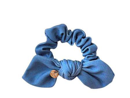 Pouf Denim Scrunchie Light Blue Denim Dark Blue Denim Fashion