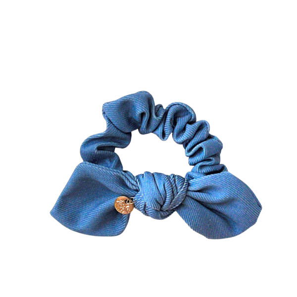 Pouf Denim Scrunchie Light Blue Denim Dark Blue Denim Fashion