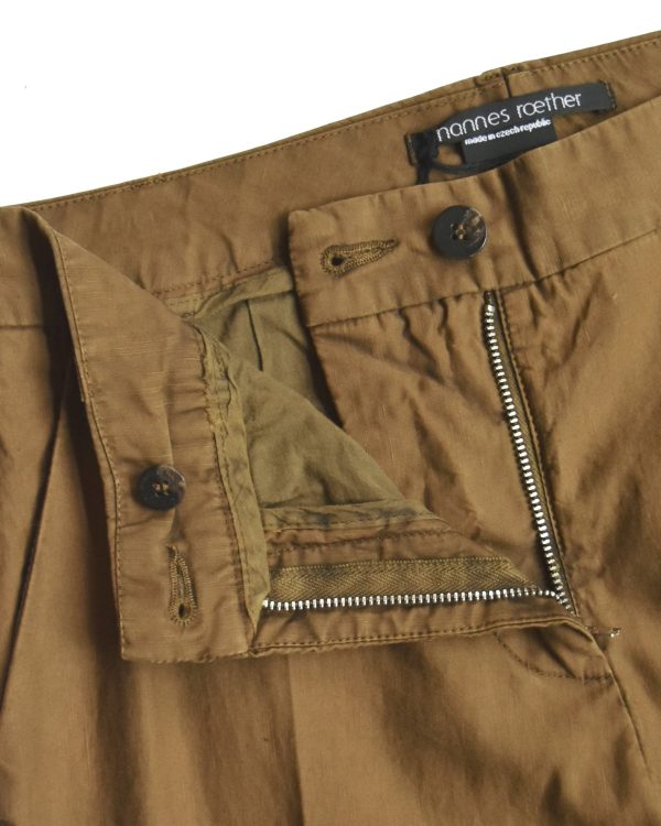 Hannes Roether Brown Pleated Flair Trouser Online Sale