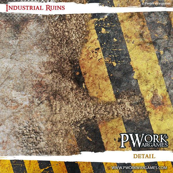 PWORK Wargames - Industrial Ruins - Wargames Terrain Mat For Sale