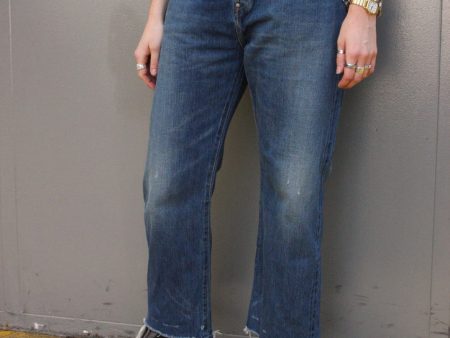 Chimala Used Dark Wash Selvedge Baggy Jeans Hot on Sale