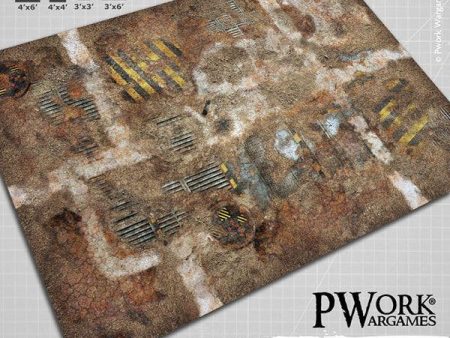 PWORK Wargames - Industrial Ruins - Wargames Terrain Mat For Sale