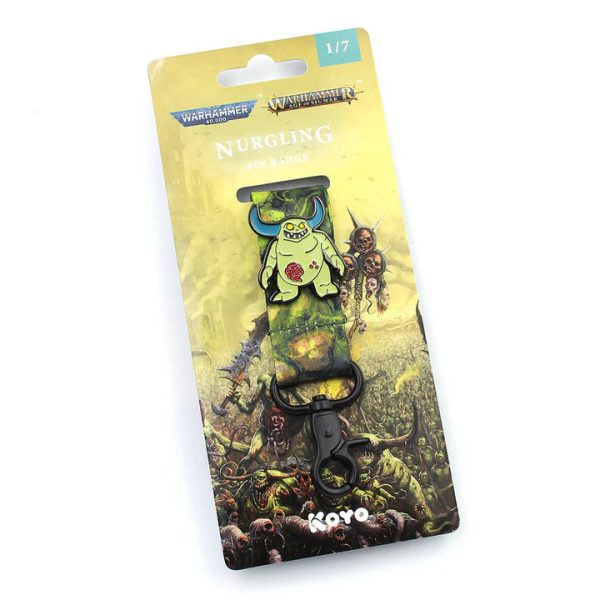 Warhammer Nurgling Pin & Lanyard (Green) For Sale