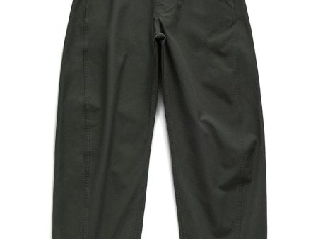 Eastlogue Olive Green Belted Curved Knee Pant on Sale