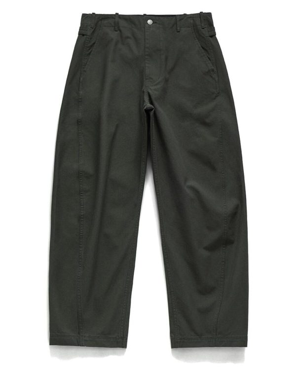 Eastlogue Olive Green Belted Curved Knee Pant on Sale