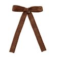 Halo Luxe Della Chenille Lace Bow Long Tail Clip Caramel - Brown Hot on Sale