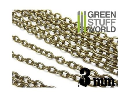 GREEN STUFF WORLD Hobby Chain 3mm - Bronze For Cheap