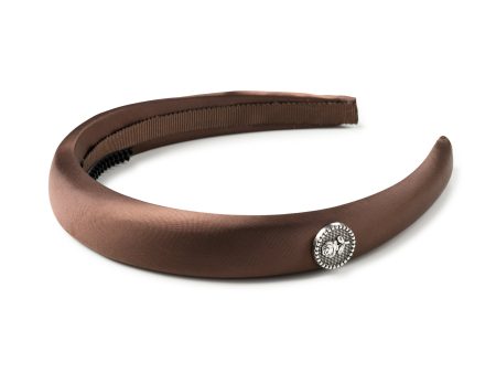 Halo Luxe Rosa Vintage Satin Headband - Chocolate on Sale