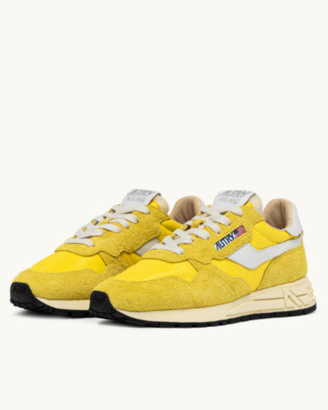 Autry Reelwind Low Sneakers in Buttercup Nylon and Suede Online Hot Sale