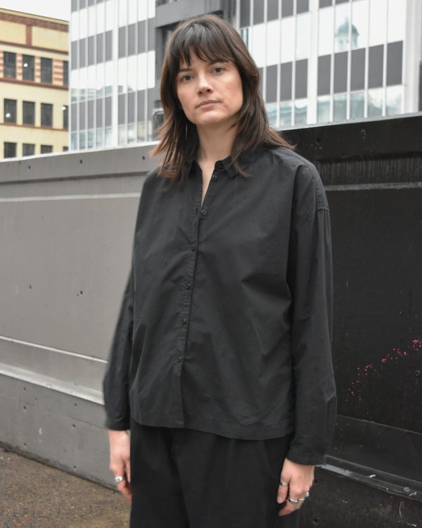 YMC Earth Marianne Shirt Black Poplin on Sale