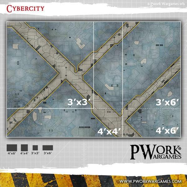 PWORK Wargames - Cyber City - Wargames Terrain Mat - Pre-Order Sale