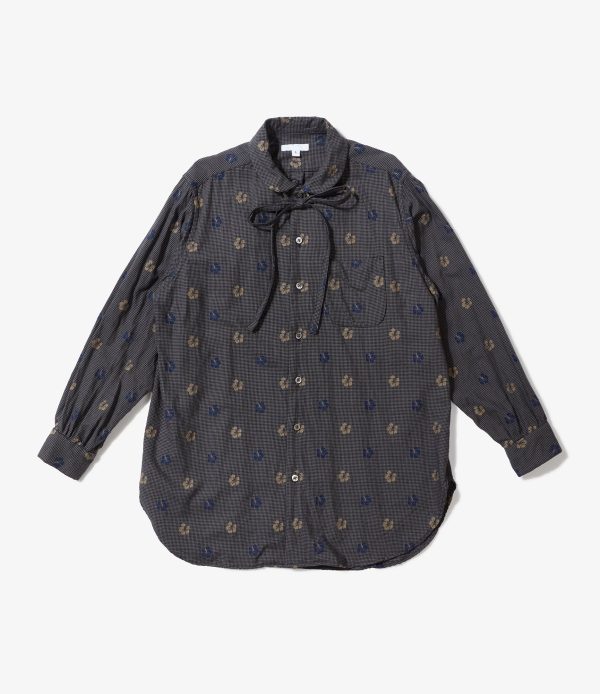 Engineered Garments Rounded Collar Floral Gingham Shirt Discount