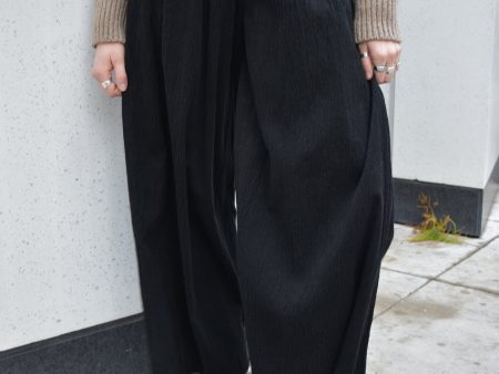 Hannes Roether Black Wide Leg Pant Cheap