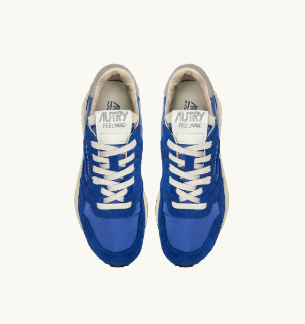 Autry Reelwind Low Sneakers in Blue Nylon and Suede Fashion