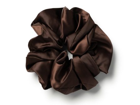 Halo Luxe Rosa Vintage Satin Scrunchie - Chocolate For Discount