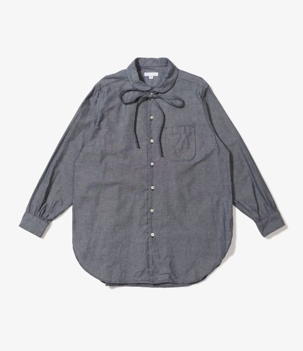 Engineered Garments Rounded Collar Grey Chambray Shirt Fashion