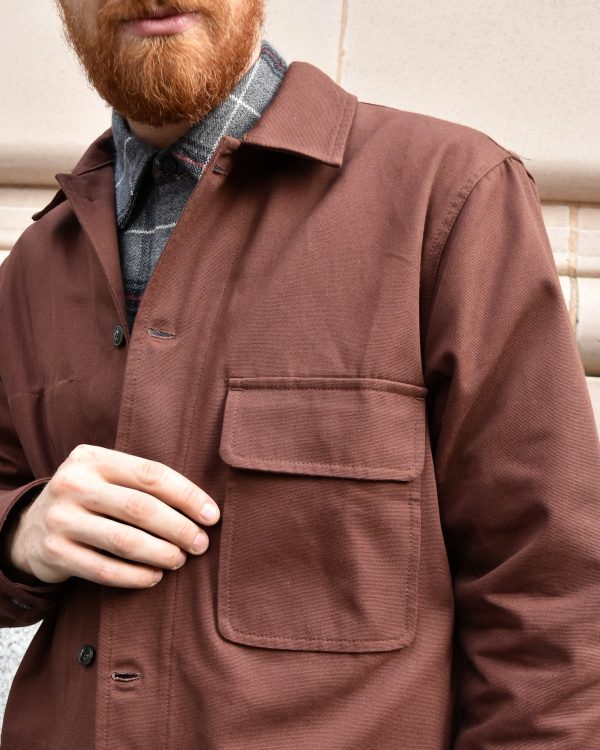 Miles Leon Brown Canvas Work Jacket Online Hot Sale