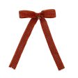 Halo Luxe Della Chenille Lace Bow Long Tail Clip - Pumpkin Sale