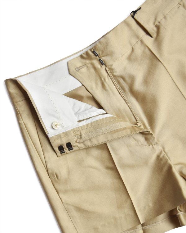 Barena Venezia Pleated Cotton Shorts Beige Online now