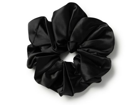 Halo Luxe Rosa Vintage Satin Scrunchie - Black Cheap