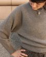 Batoner Backloop Camel Crewneck Sweater in Grey Hot on Sale