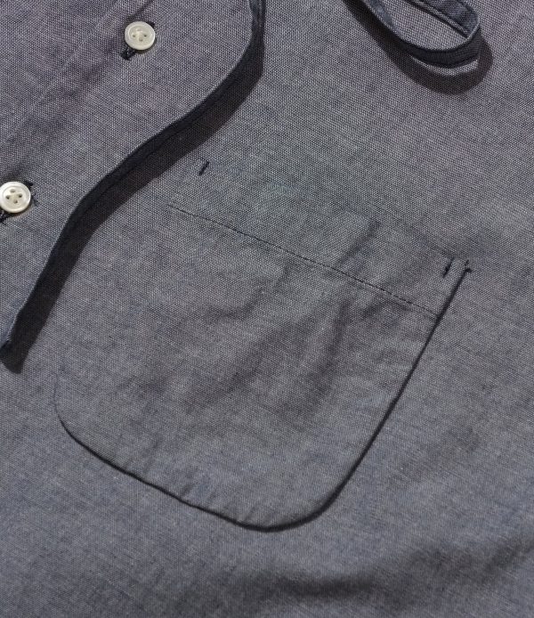 Engineered Garments Rounded Collar Grey Chambray Shirt Fashion