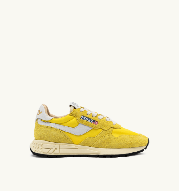 Autry Reelwind Low Sneakers in Buttercup Nylon and Suede Online Hot Sale