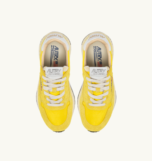 Autry Reelwind Low Sneakers in Buttercup Nylon and Suede Online Hot Sale