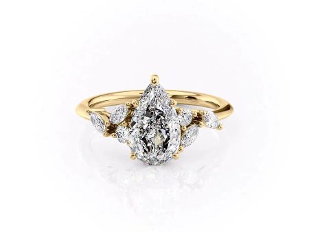 The Melissa Set With A 3.5 Carat Pear Moissanite Cheap