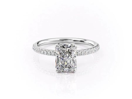 The Pave Alison Set With A 3.5 Carat Radiant Moissanite For Cheap