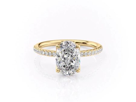 The Pave Alison Set With A 4.5 Carat Oval Moissanite Hot on Sale