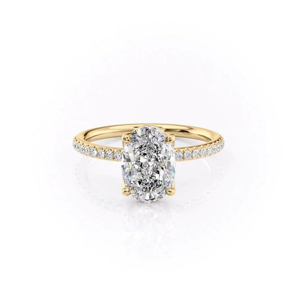 The Pave Alison Set With A 4.5 Carat Oval Moissanite Hot on Sale