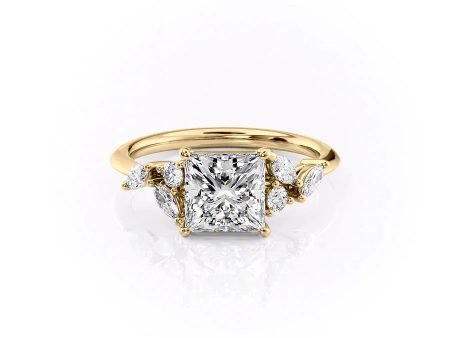 The Melissa Set With A 2.5 Carat Princess Moissanite Cheap