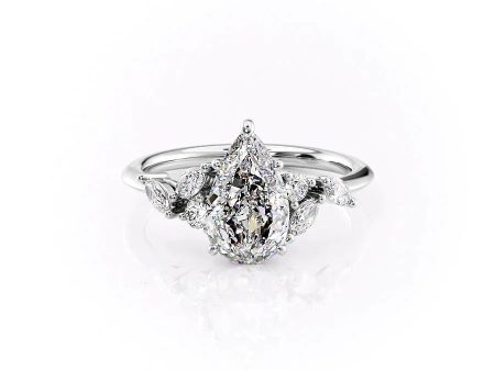 The Melissa Set With A 5 Carat Pear Moissanite For Discount