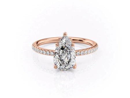 The Pave Alison Set With A 4.5 Carat Pear Moissanite Sale