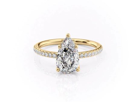 The Pave Alison Set With A 3.5 Carat Pear Moissanite Sale