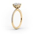 The Pave Alison Set With A 1 Carat Pear Moissanite For Sale