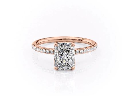 The Pave Alison Set With A 4 Carat Radiant Moissanite Fashion