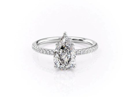 The Pave Alison Set With A 2.5 Carat Pear Moissanite Fashion