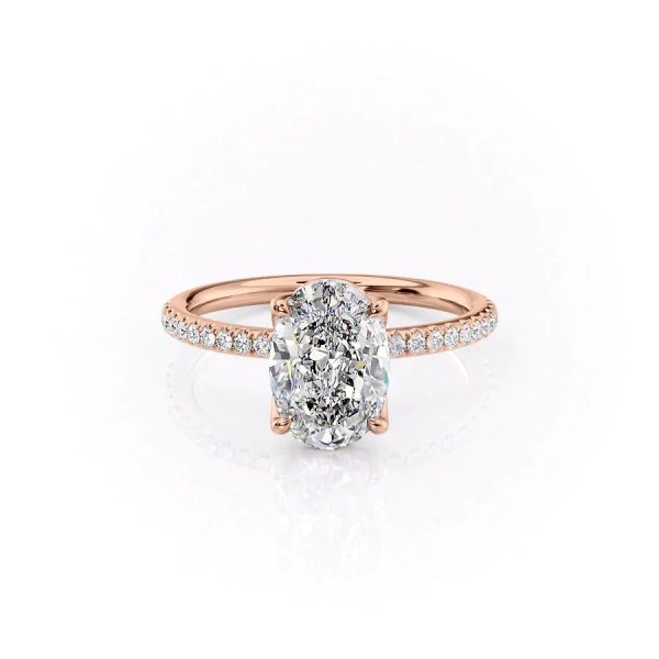 The Pave Alison Set With A 2.5 Carat Oval Moissanite Online now