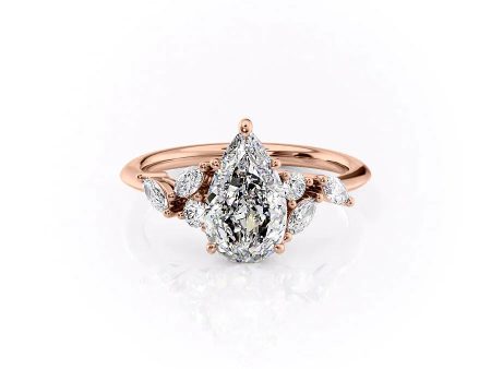 The Melissa Set With A 3 Carat Pear Moissanite Online Hot Sale